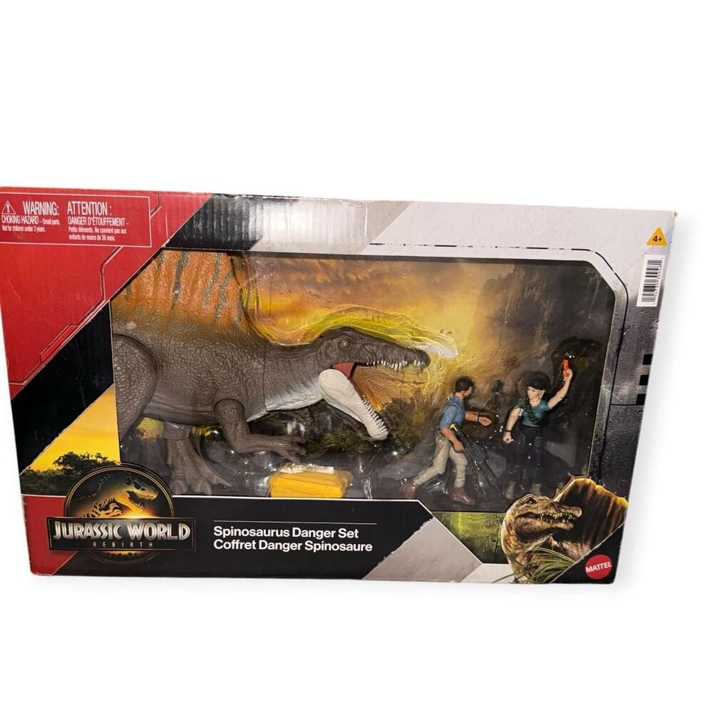 Mattel Jurassic World Rebirth Spinosaurus Danger Set JGB54 Box Wear